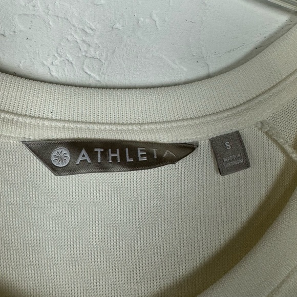 Athleta Sweater Sweatshirt Pullover Top Serenity Criss Cross Solid Ivory White - Picture 7 of 7